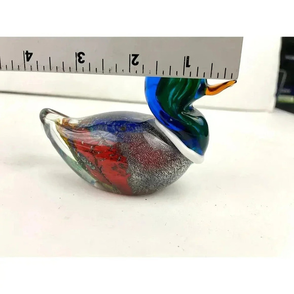VTG Hand Blown Murano Glass Duck Paperweight Sparkle - Picture 4 of 16